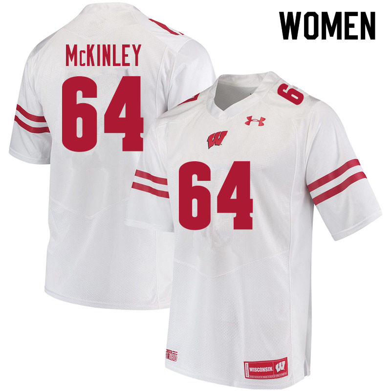 Wisconsin Badgers Women's #64 Duncan McKinley NCAA Under Armour Authentic White College Stitched Football Jersey TX40R23TD